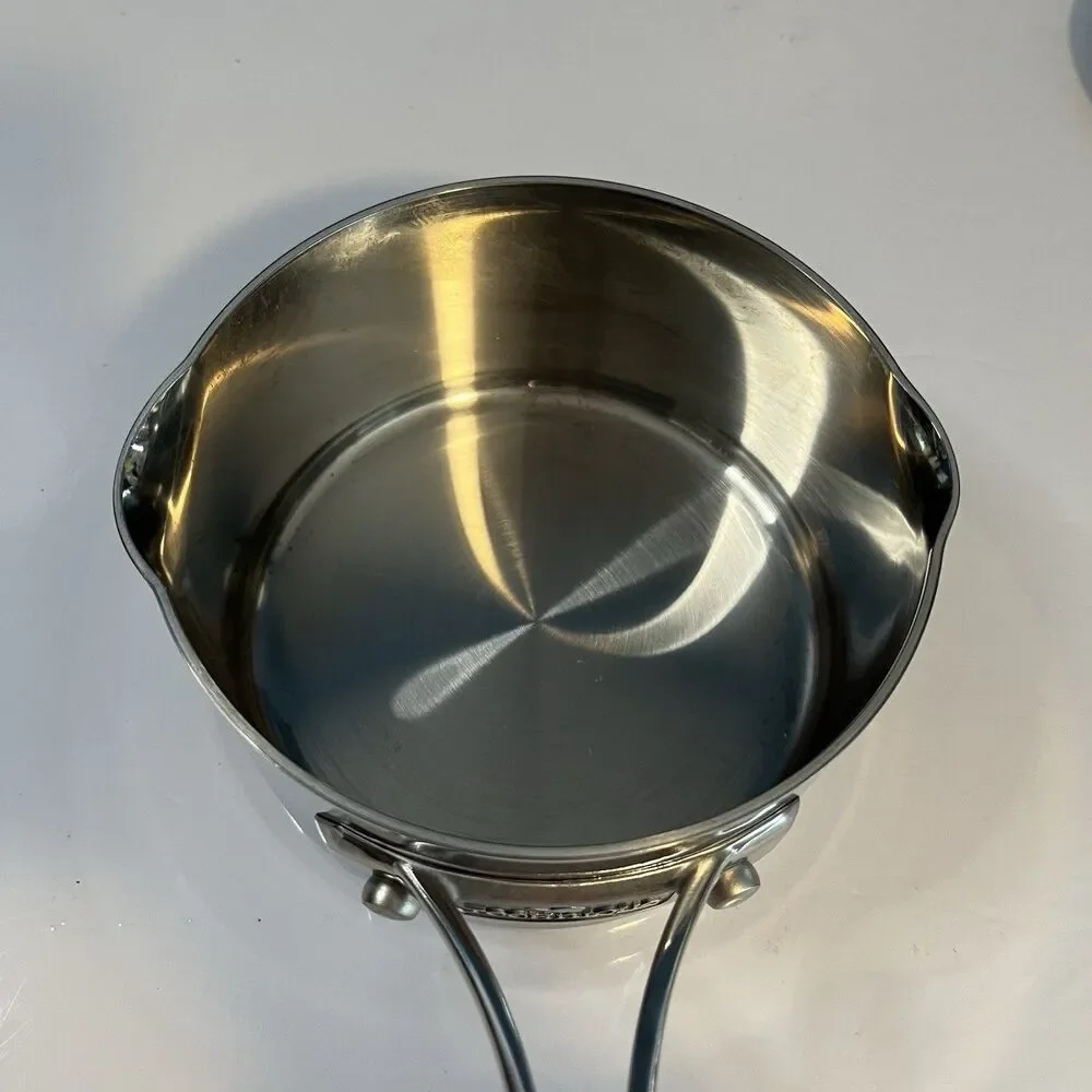 Technique Clad Tri-Ply Stainless Steel 1 qt Saucepan with Lid Induction Ready